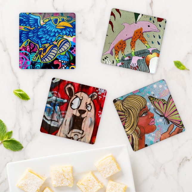 Atlanta Graffiti (One) Coaster Set (In Situ)