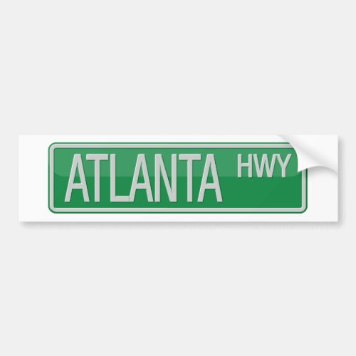 Atlanta Highway road sign Bumper Sticker