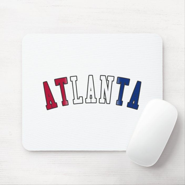 Atlanta in Georgia State Flag Colors Mousepad