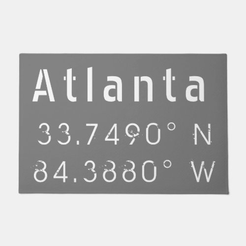 Atlanta Latitude and Longitude  Doormat