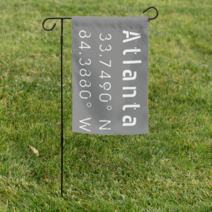 Atlanta Latitude and Longitude Garden Flag