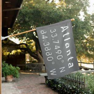 Atlanta Latitude and Longitude House Flag