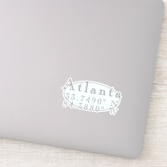 Atlanta Latitude and Longitude  Sticker (Detail)