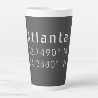 Atlanta Latitude & Longitude Dark Gray Latte Mug