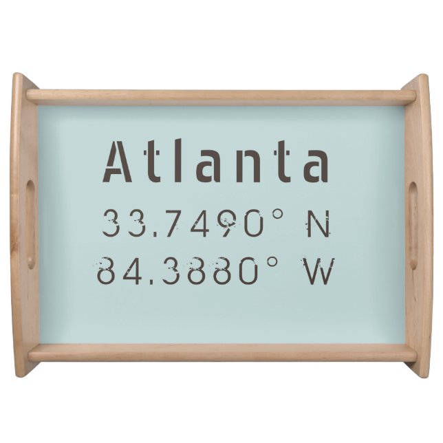 Atlanta Latitude & Longitude Serving Tray (Front)