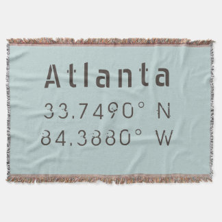 Atlanta Latitude & Longitude Throw Blanket