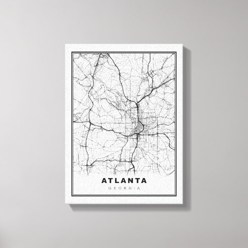 Atlanta Map Canvas Print