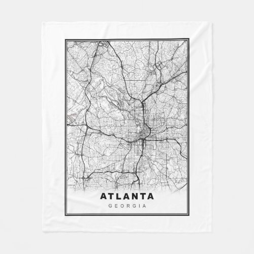 Atlanta Map Fleece Blanket