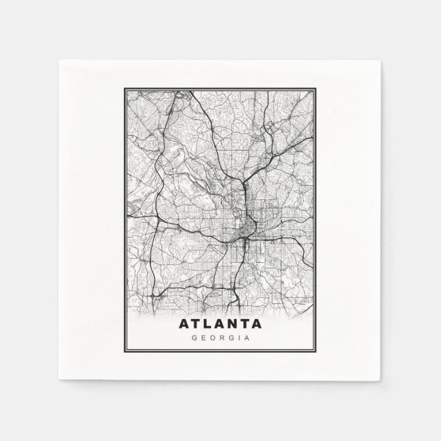 Atlanta Map Napkins (Front)