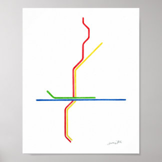 Atlanta MARTA Map Art Poster
