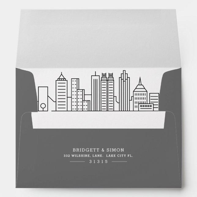 Atlanta Modern Deco | Skyline Reveal Envelope (Back (Bottom))