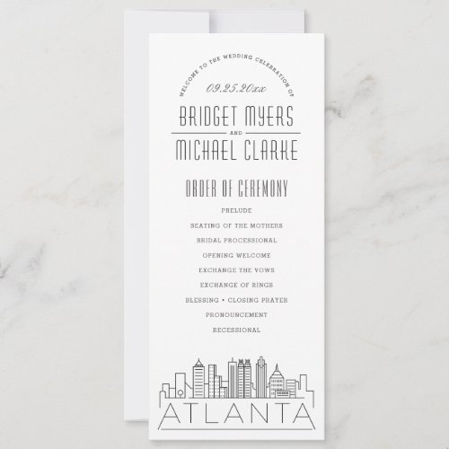 Atlanta  Modern Deco Wedding Program