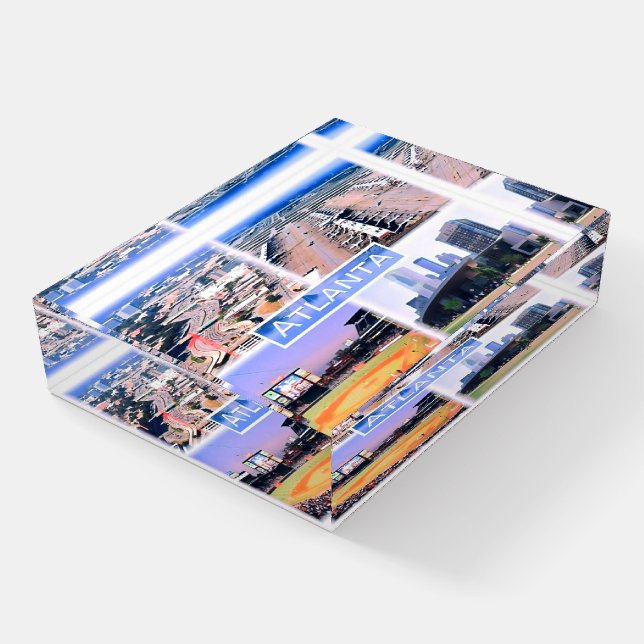 Atlanta - Mosaic - Usa - Paperweight (Angled)