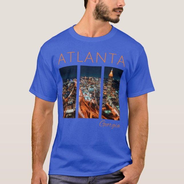 Atlanta Nightlife GA Skyline Cityscape ATL Georgia T-Shirt (Front)
