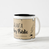 Atlanta Notary Public Scroll Feather Quill Two-Tone Coffee Mug (Front Right)