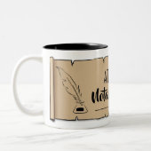 Atlanta Notary Public Scroll Feather Quill Two-Tone Coffee Mug (Left)