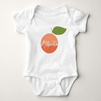Atlanta Peach Baby Baby Bodysuit by PaperFinch at Zazzle