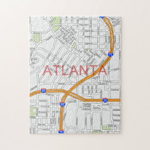 Atlanta Peachtree Road Map Jigsaw Puzzle