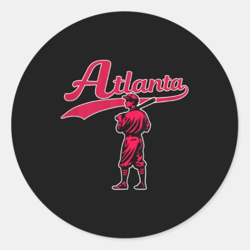 Atlanta Retro Vintage Baseball Classic Georgia Gif Classic Round Sticker