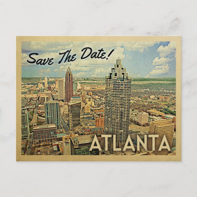 Atlanta Save The Date Georgia Announcement Postcard (Front)