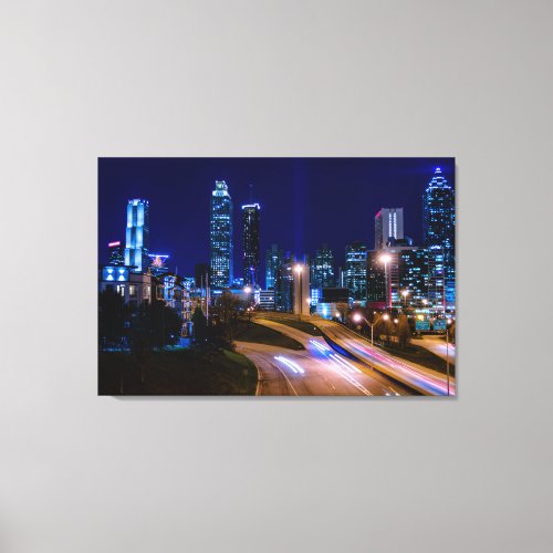 Atlanta Skyline at Night Canvas Print