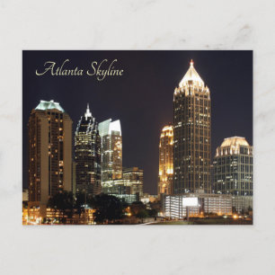 Atlanta Skyline at Night Postcard