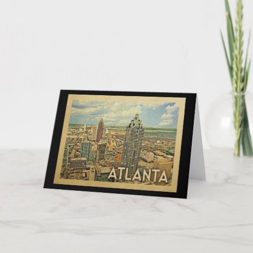 Atlanta Skyline Atlanta Vintage Travel Card