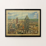 Atlanta Skyline Atlanta Vintage Travel Jigsaw Puzzle<br><div class="desc">Atlanta Skyline Atlanta design in Vintage Travel style featuring an expansive city skyline view.</div>