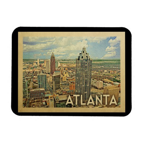 Atlanta Skyline Atlanta Vintage Travel Magnet