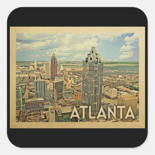 Atlanta Skyline Atlanta Vintage Travel Square Sticker