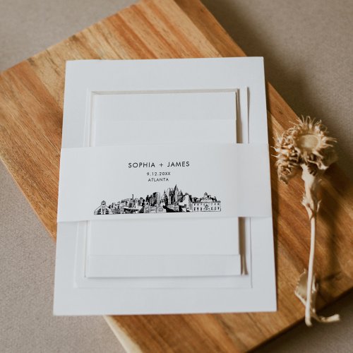 Atlanta Skyline Belly Band 2x115 Invitation Belly Band