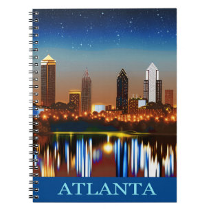 Atlanta Skyline by Night with Reflections Notebook