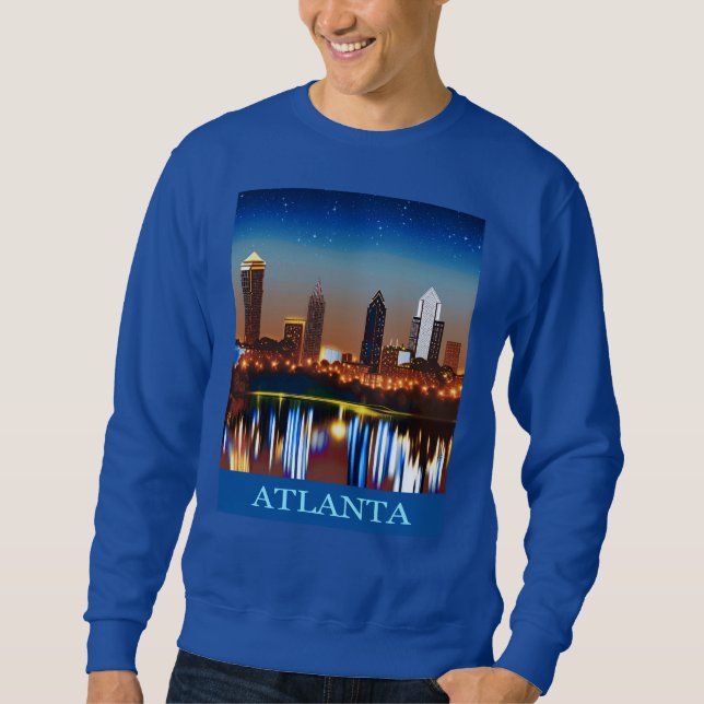 Atlanta Skyline by Night with Reflections Sweatshirt (Front)