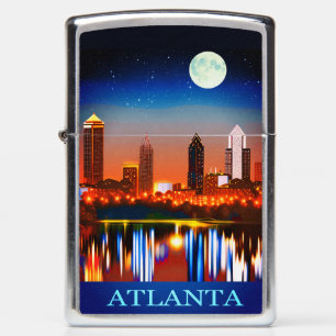 Atlanta Skyline by Night with Reflections Zippo Lighter