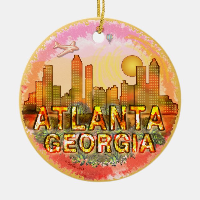 Atlanta Skyline Ceramic Ornament (Front)