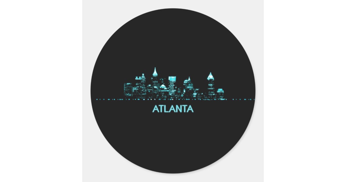 Atlanta Skyline Classic Round Sticker | Zazzle