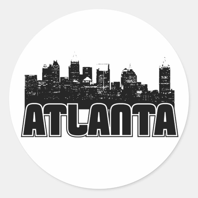 Atlanta Skyline Classic Round Sticker (Front)