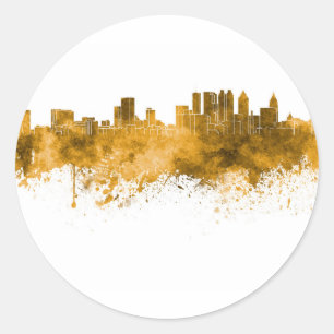 Atlanta skyline classic round sticker