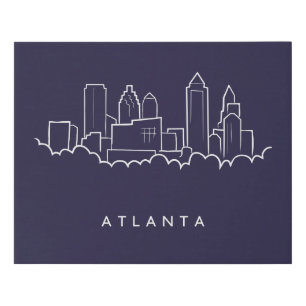 Atlanta Skyline Faux Canvas Print