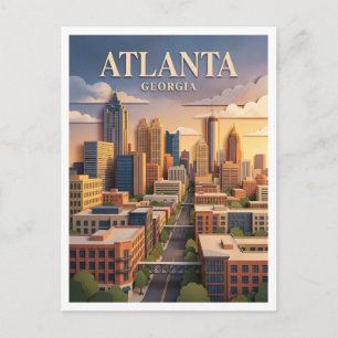 Atlanta skyline from West Midtown Georgia Postcard