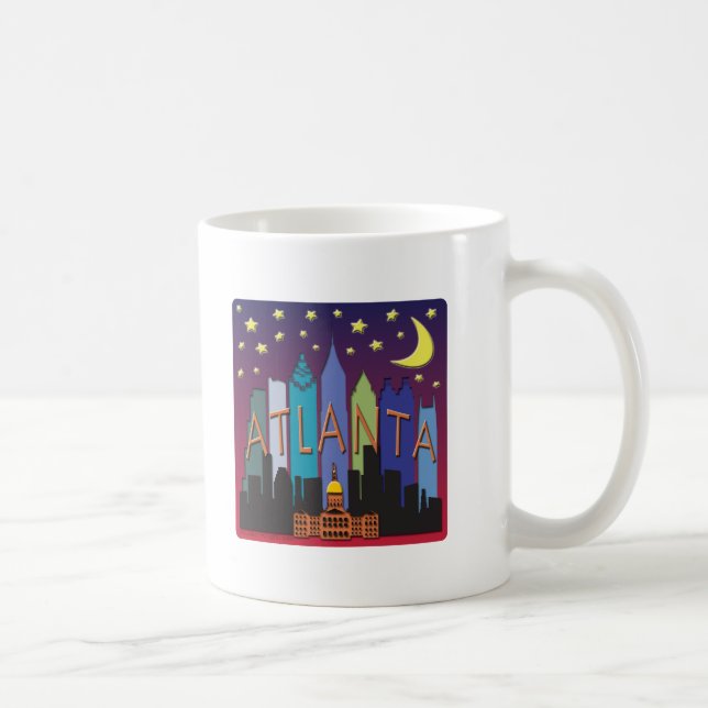 Atlanta Skyline mega color Coffee Mug (Right)