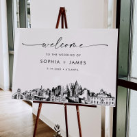 Atlanta Skyline Modern Wedding Welcome