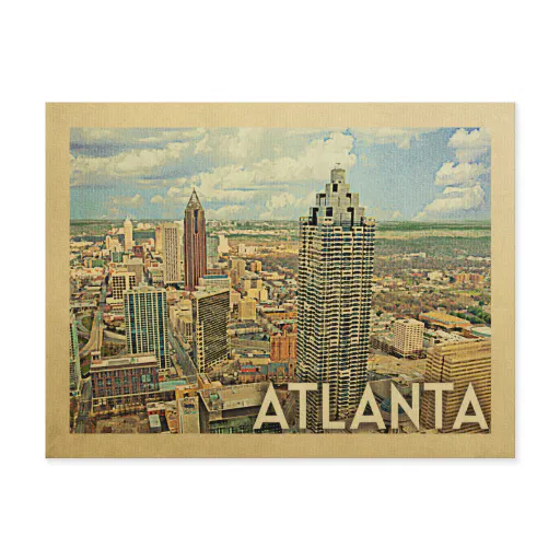 Atlanta Skyline Postcard Atlanta Vintage Travel