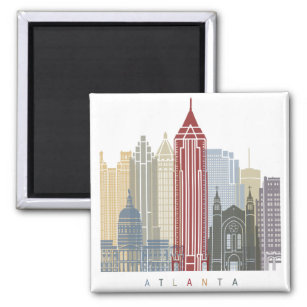 Atlanta skyline poster magnet