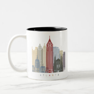 Atlanta skyline poster Two-Tone coffee mug