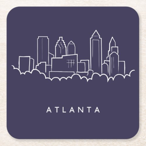 Atlanta Skyline Square Paper Coaster