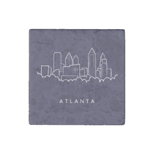 Atlanta Skyline Stone Magnet