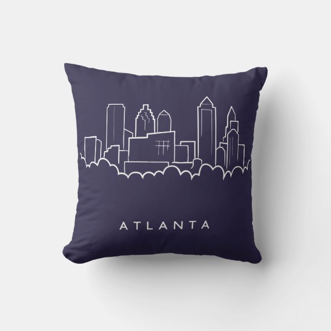 Atlanta Skyline Throw Pillow (Front)
