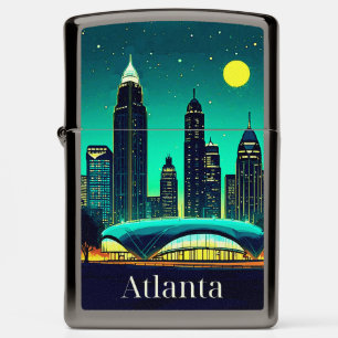 Atlanta Skyline Under a Starry Night Sky Zippo Lighter