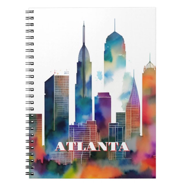 Atlanta Skyline Watercolor Notebook (Front)